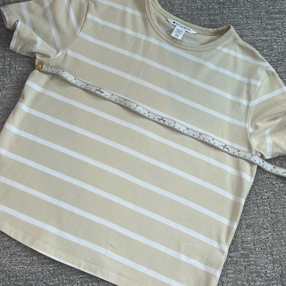 Athleta Winona Dune Striped Short  Sleeve Essential Tee Sz XXS - Picture 3 of 9